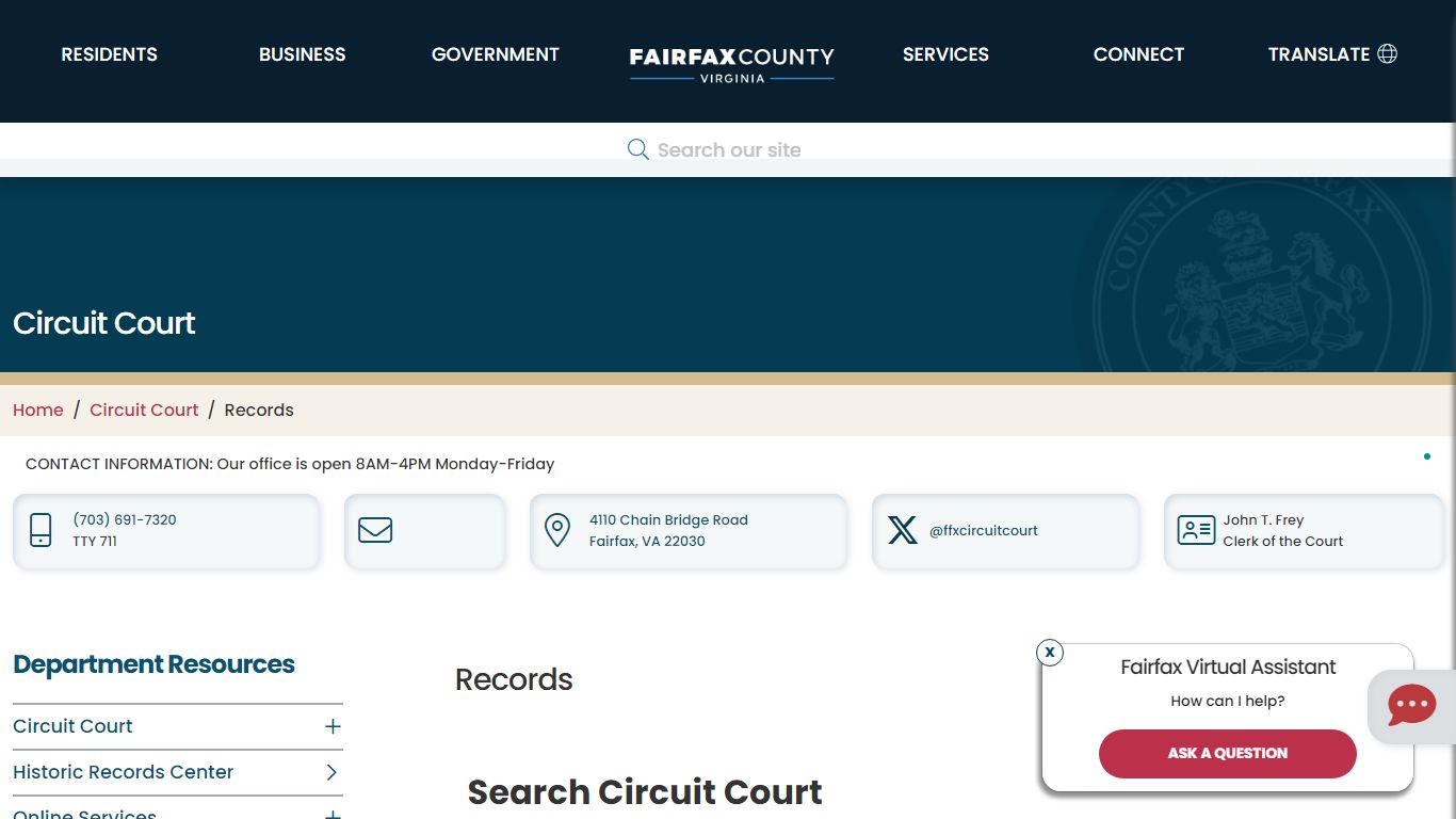 Records | Circuit Court - Fairfax County